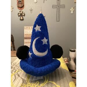 Disney Parks Mickey Mouse Sorcerer's Apprentice Fuzzy Fantasia Plush Adult Hat